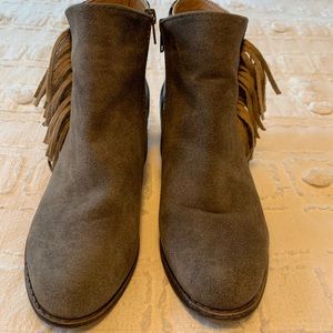 Vegan Suede Fringe Booties